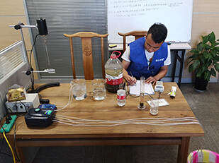 高濃度污水，取樣小試